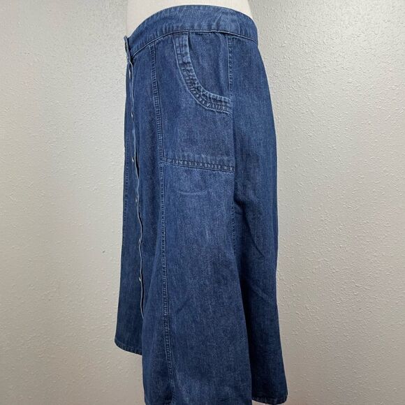 JM Collection Button Down Denim Skirt Size 10 EUC - Picture 3 of 6